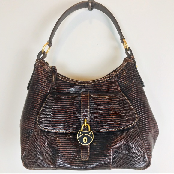 Dooney & Bourke Handbags - Dooney & Bourke Santorini Lizard Embossed Hobo Bag